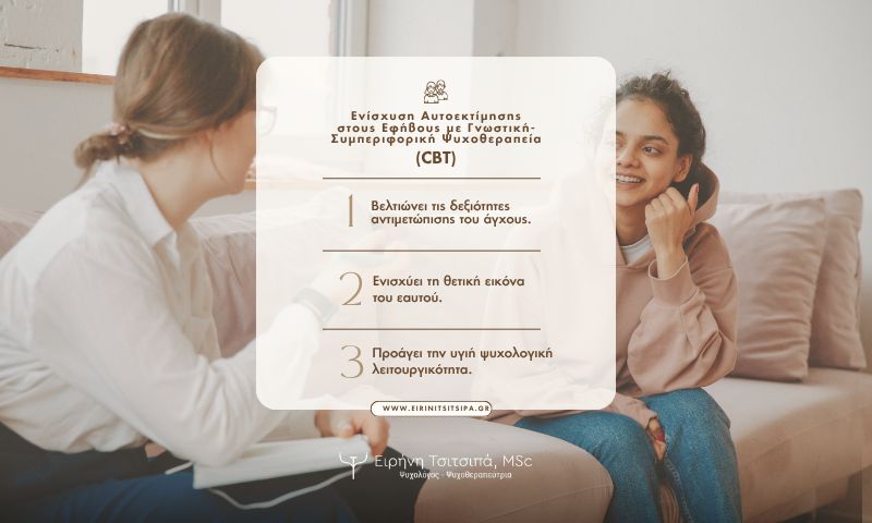 Γνωστική Συμπεριφορική Ψυχοθεραπέια και βελτίωση της αυτοεκτίμησης στους εφήβους, Ειρηνη Τσιτσιπά, Ψυχολόγος - Ψυχοθεραπεύτρια